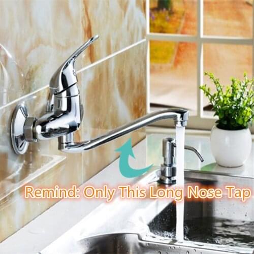 Long Nose Outlet Shower Faucets Tap Bathroom Cocina Torneira Swivel Faucet Nozzle Taps Accessories 360 Rotate Stainless Steel