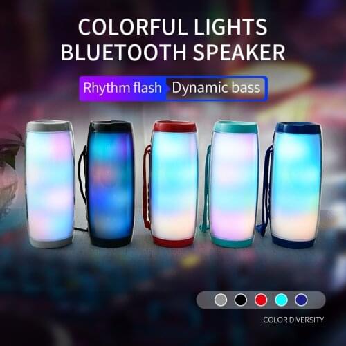 TG157 LED Flashing Light Bluetooth Speaker Portable With Rope Outdoor Loundspeaker 1200 mAh Fabric Waterproof Subwoofer FM Radio