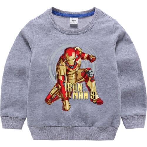 Disney Avengers Marvel Superhero Iron Man Hoodies Cartoon Boys Sweatshirt Children Tracksuits Toddler Kids Hoodie Pullover Top