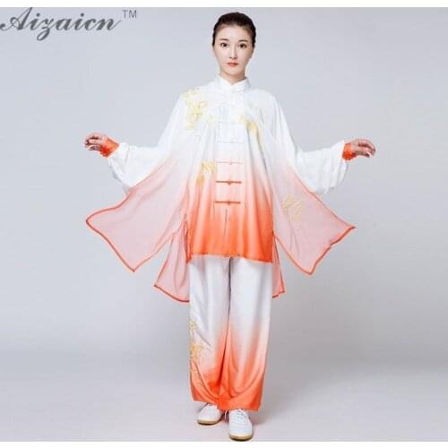 Traditional Chinese Kung Fu Suit Taijiquan Uniform Taiji Clothing For Women Woman Long Sleeves Tai Chi Chuan Shirt And Trousers