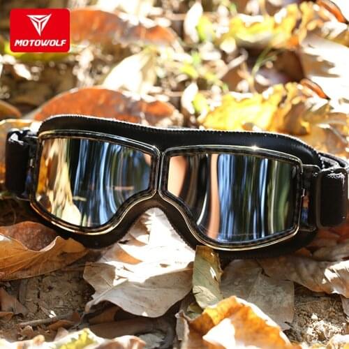 MOTOWOLF Universal Motorcycle windproof sand-proof glasses Riding Retro glasses Four-season wind-shielding goggles