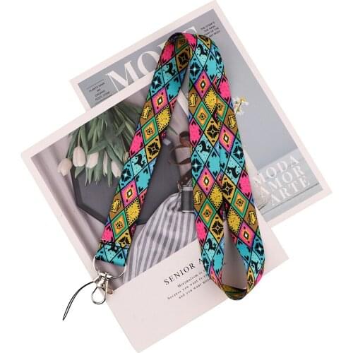 ZF3071 1pcs Bohemian Style Animals Neck Strap Lanyards ID Badge Card Holder Keychain Phone Gym Strap Webbing Necklace Gift