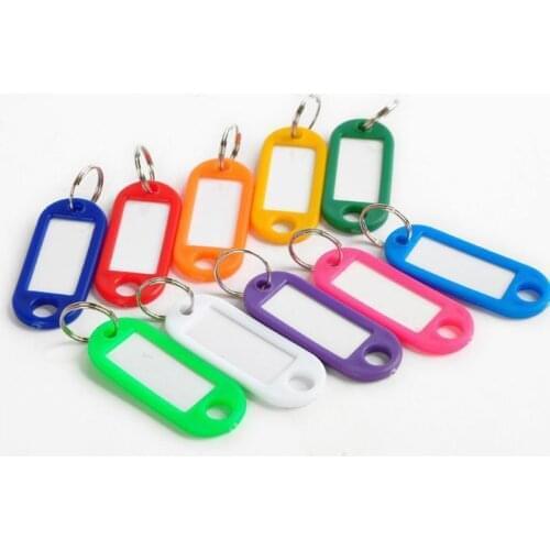 10 Pcs Plastic Custom Split Ring ID Key Tags Labels Key Chains Key Rings Numbered Name Baggage Luggage Tags