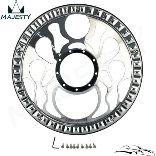 14" 9-Bolt Chrome Aluminum Half Wrap Steering Wheel+Horn Button & Adapter For G M