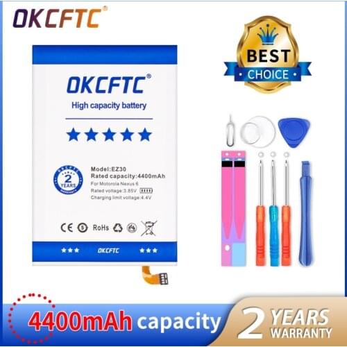 OKCFTC EZ30 4400mAh Battery for Motorola Nexus 6 Google XT1115 XT1110 xt1103 nexus6 Mobile Phone Batteries