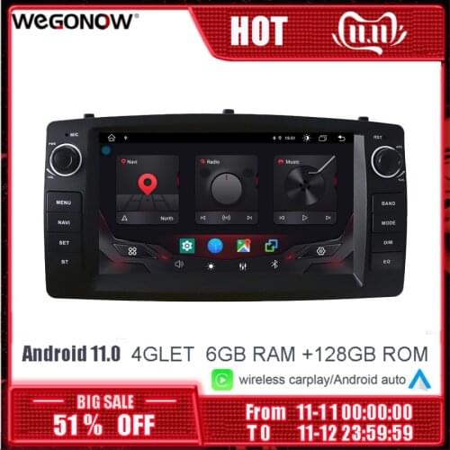 DSP Carplay Android10.0 4GB 128GB Car DVD Player GPS Map WIFI BT5.0 RDS Radio TPMS carplay For TOYOTA Corolla E120 e 120 BYD F3