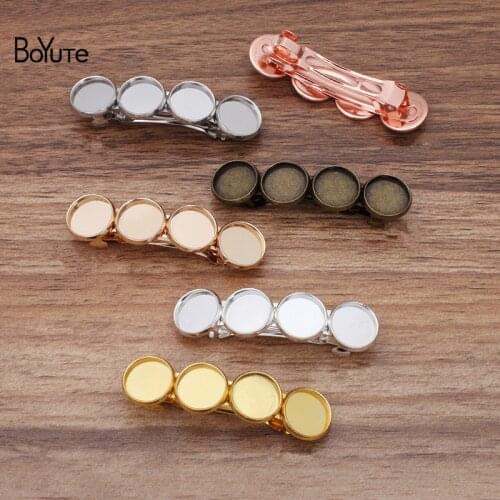 BoYuTe (10 Pieces/Lot) Fit 12MM Cabochon 50*14MM Blank Hair Clip Base Vintage Diy Hand Made Jewelry Accessories Wholesale