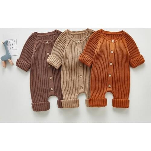 Baby Clothing Brief Style Toddler Boys Jumpsuits Infant Girls Knitwear Single Breast Baby Outerwear