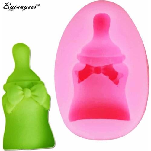 Byjunyeor Baby Nipple Bottle UV Resin Silicone Mold Fondant Chocolate Candy Lollipop Crystal Epoxy Soft Clay Bake Tools m839