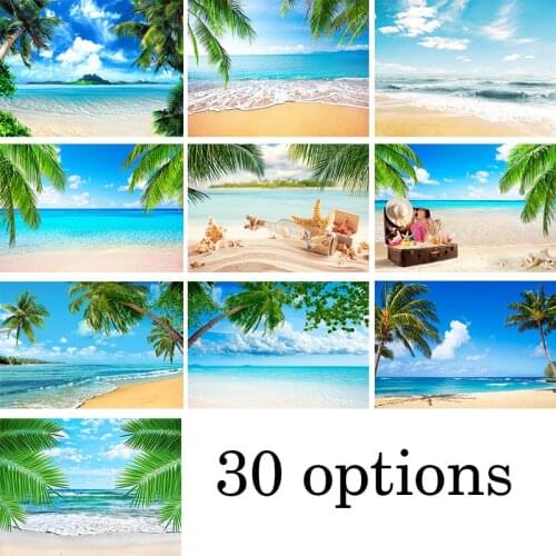 Beach Blue Sky White Clouds Photography Background Baby Summer Beach Backdrop for Photographic Studio Photographer Photo Shoot