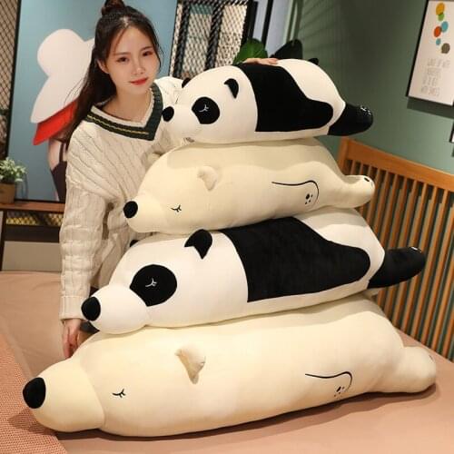 70/90cm Giant Panda Polar Bear Plush Toys Sofa Bed Cushion Soft Animals Doll Stuffed Kids Sleep Pillow for Girls Birthday Gifts