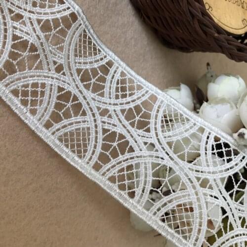 New Crochet Venise Lace Trim In White For Wedding Dress Supplies Costume Jewelry Design 5 Yards/lot