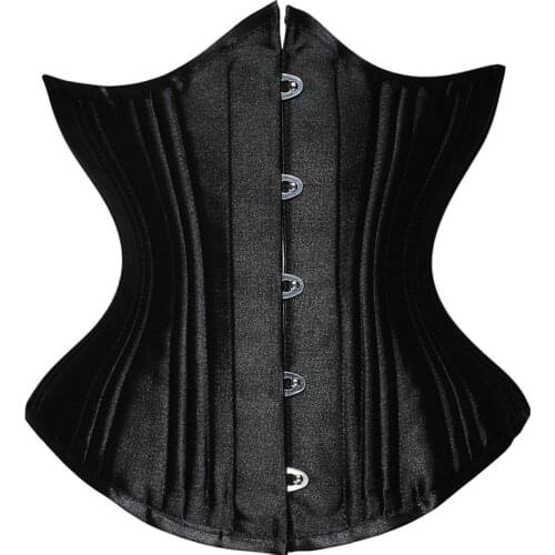 Gothic Corset Underbust Bustier Top 26 Steel Bones Hourglass Corset Plus Size Corselet Steampunk Slimming Waist Belt Body Shaper