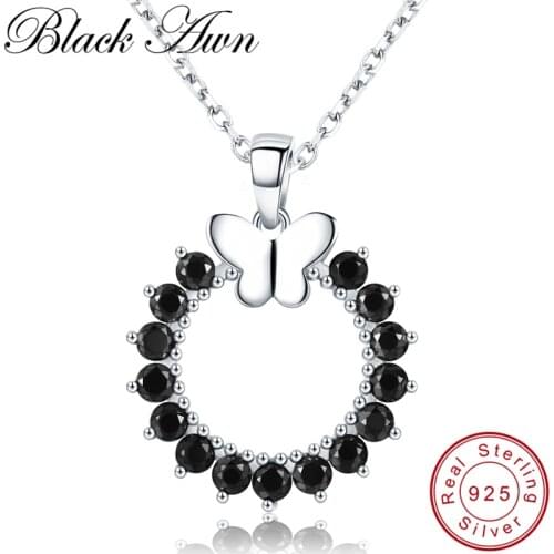 Round Butterfly Romantic Arrive 925 Sterling Silver Fine Jewelry Trendy Flower Engagement necklaces & pendants for Women K013