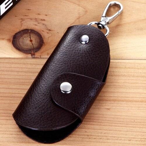 Cowhide leather car key bag wallet multi function key case housekeeper holders