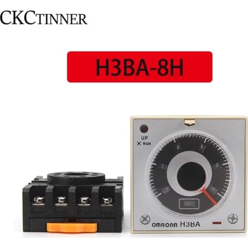 Multifunctional timer relay H3BA-8H 8PIN, with base, one set of instantaneous action, one set of delay DC24V AC220V