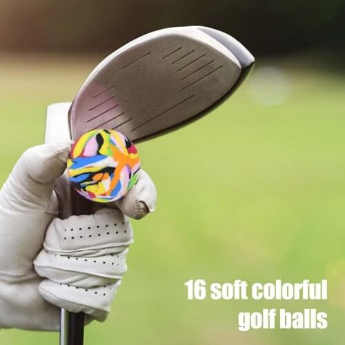 16PCS Golf Balls Colorful EVA Golf Balls Indoor Color Sponge Swing Practice Bouncy Ball Golf Practice Ball Training Aid Dropship