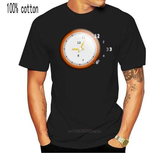 Customized New Fashion wall clock t shirt men Costume Novelty male tshirts plus size Short Sleeved trendy top tee