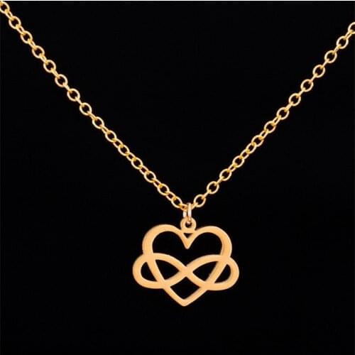 Bohemian Infinity Heart Statement Necklaces & Pendants Women Jewelry Stainless Steel Gold Chain Love Choker Necklace BFF Gifts