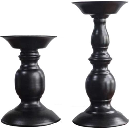 Pillar Candle Holder, 2 Pcs Retro Candlestick Candle Holder Stand for LED and Pillar Candles, Ornament for Birthday