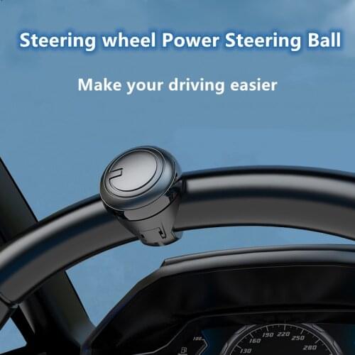 Turning Steering Wheel Spinner Knob 360 Degree Rotation Metal Bearing Power Handle Ball Shaped Booster Universal Fit Black