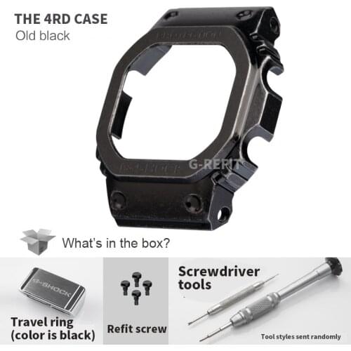 G-Refit Make Old Black DW5600 Set Metal Watch Strap Band 316L StainlessSteel Watchband Case for G-5600E GW-M5610 Belt With Tools