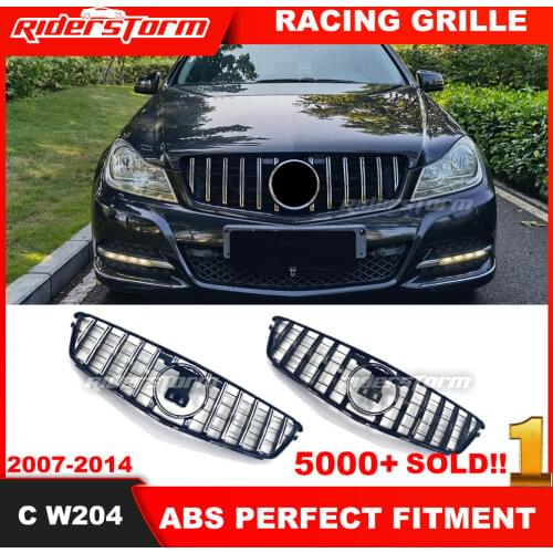For W204 GT GTR Grille for C Class W204 racing grille C180 C200 C250 C300 2008-2014 front grill hot sale bumper