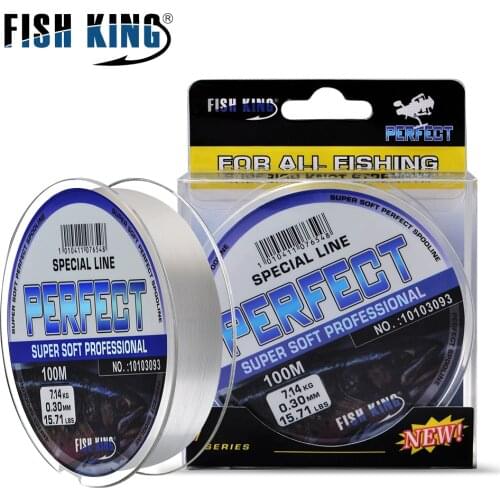 FISH KING 100M Monofilament Nylon Fishing Line Mainline Tippet Sinking Super Strong Nylon Thread Carp Fishing Japan