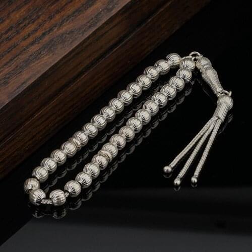 Sphere Cutout Stripe Silver Rosary Model 2