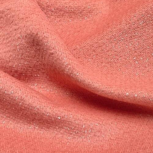 NW148 Pomelo Color Bright Silk Albaca Wool Fabric Soft Senior Womens Autumn Winter Coat/Suit Clothing DIY Sewing Materials