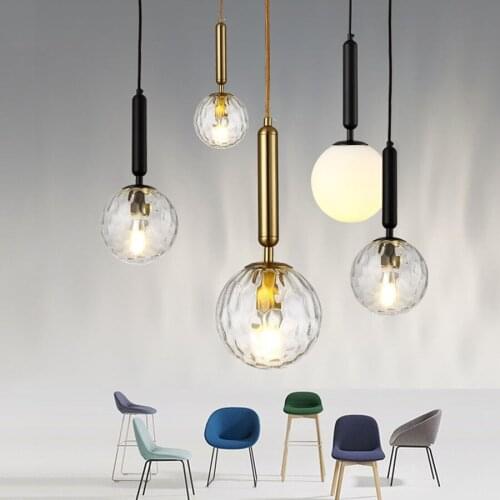Modern Creative Glass Ball Hanging Lamp Nordic Minimalist Pendant Lights Clothing Store Cafe Loft Decor LED Lamps