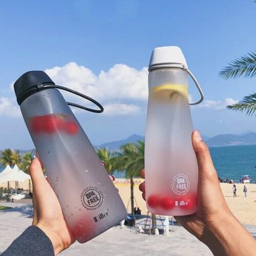 Creative Scrub Plastic Water Cup Men Women Student Korea Small Fresh Harajuku Portable Simple Couple Bottles