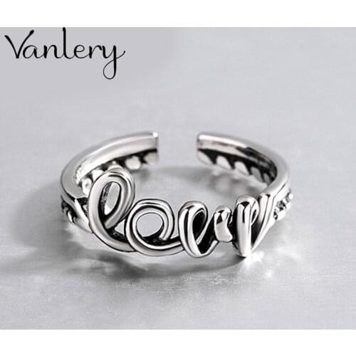 Exaggerated Vintage LOVE Letter Rings For Women Men Charm Engagement Jewelry Girls Lady Open Finger Rings