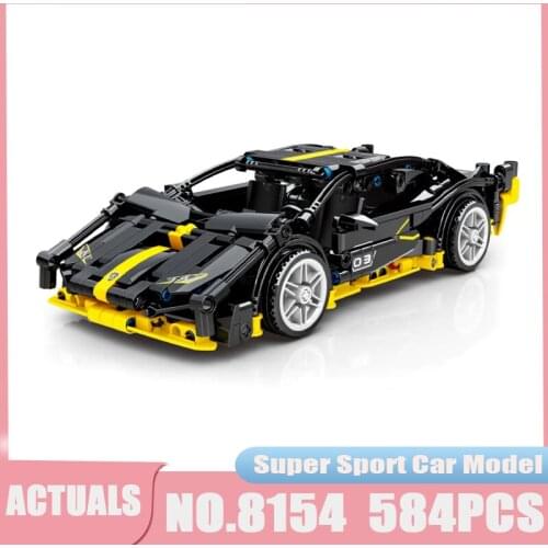 High-Tech MOC Super Sport Car Lamborghinied Sian Ferraried FXX Model Speed Vehicle Building Blocks Toys For Kids Gifts 8154 8155