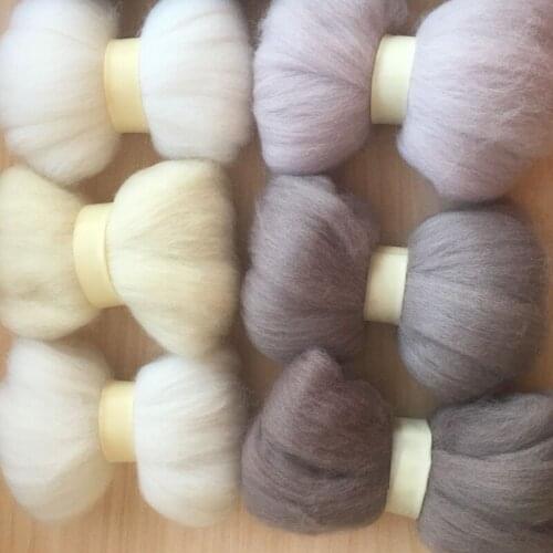 WFPFBEC needle felting wool 66S wool roving wool felt wool 10g/6pcs/lot free shipping 60g