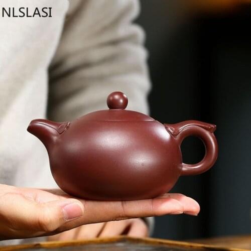 Yixing Tea Pot Classic Purple Clay Xishi Teapot Handmade Raw ore Beauty Kettle Chinese Tea Ceremony Customized Gifts 250ml