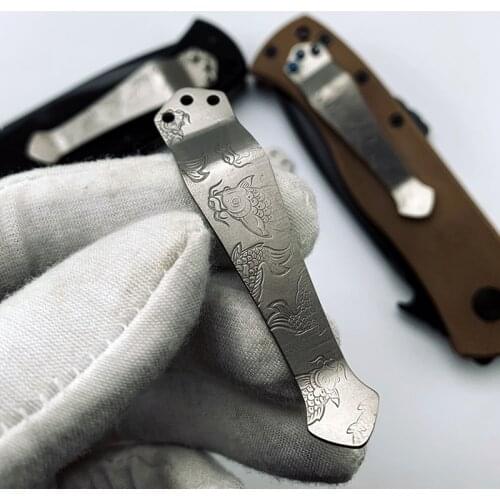Koi design TC4 Back Clip Knife Clip Titanium Alloy ZT Back Clip Titanium Alloy CNC Knife Back Clip