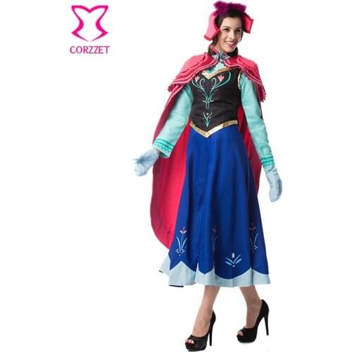 Ice Snow Fantasy Princess Costume Cosplay Gothic Disfraces Adult Sexy Halloween Costumes For Women Lolita Dress Six-piece Sets