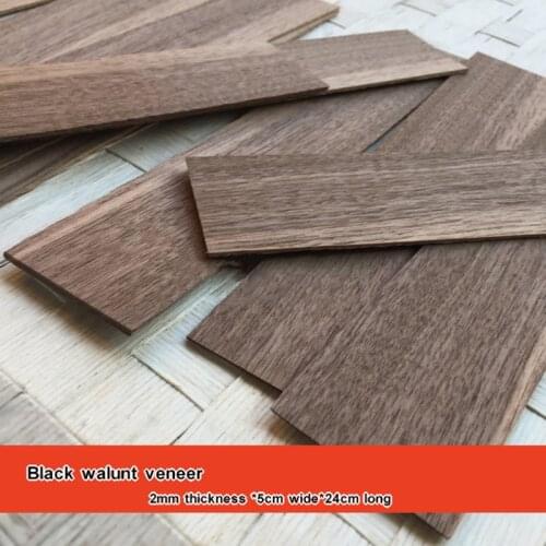 1 Dozen 12 Pieces Natural Black Walnut Veneer 2mm Thicked Veneer 5*24cm DIY Decorative Wooden Paste