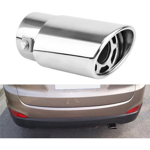 1pair Chrome Trim Modified Car Liner Pipe Stainless Steel Car Exhaust Muffler Tip Pipe Exhaust System