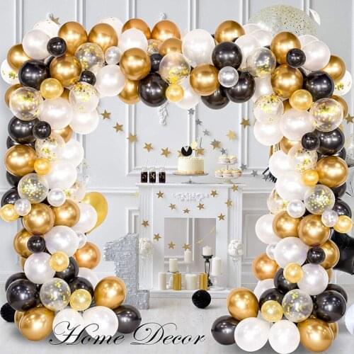 120pcs Balloon chain suit Gold Black White sequins balloons suit wedding Engagement baby birthday party decoration