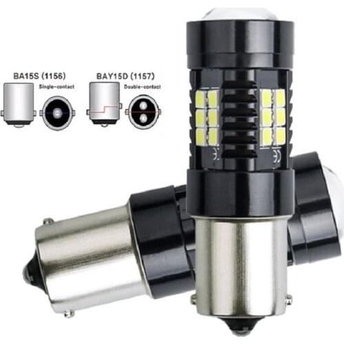 2PCS 1156 Led P21W BA15S 1157 BAY15D P21W/5W Bulb 3030 21SMD Auto Car Turn Signal light Brake Lights Daytime Running Lights 12V