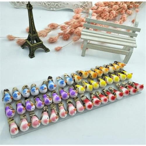 48pcs Foam Cute Bird Handmake Artificial Flower Head Wedding Decoration DIY Wreath Gift Box Scrapbooking Craft Fake Flower