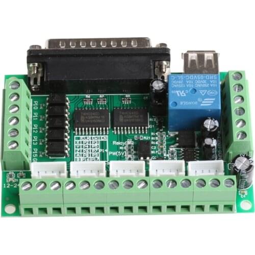 5 Axis CNC Breakout Board With Optical Coupler For Stepper Motor MACH3 Driver