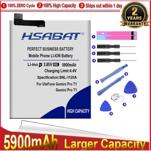 HSABAT 0 Cycle 5900mAh Battery for Ulefone Gemini Pro T1 High Quality Batteries