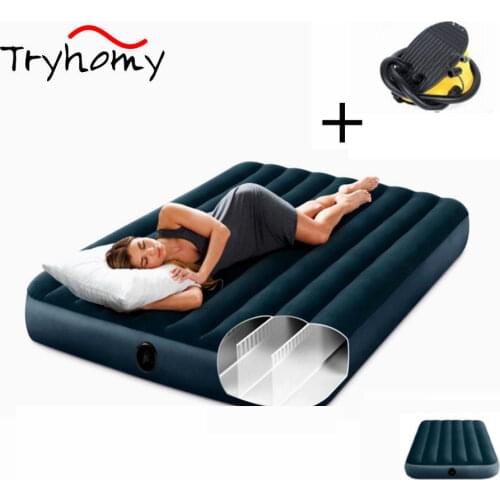 Single Double Person Camping Air Bed Mat Outdoor Inflatable Mattress Light Portable Tent Sleeping Bag Moisture-proof Pad Adult