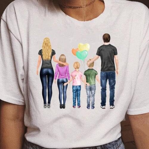Women Mama Mom 2021 Style Family Cartoon Love Sweet T Top Shirt Ladies Print Female Graphic Fashion Tee Short Sleeve T-Shirts