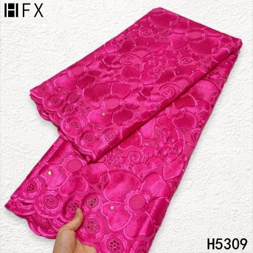 HFX Plum Swiss Voile Lace Fabric With Stones High Qaulity Brode Embroidered Swiss Voile In Sitzerland For Dubai Lace 5 yards