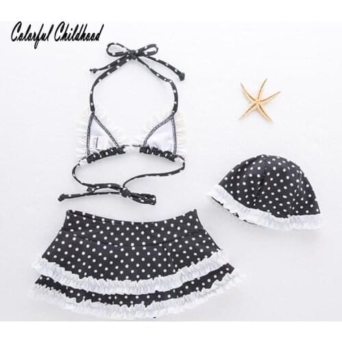 1-5 years baby girls swimwear falbala toddler swimwear baby kids biquini swimsuit bikini girl 2018 New summer bathing suit