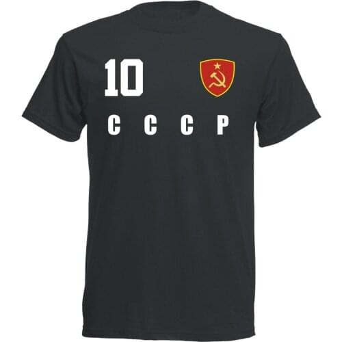 Hot sale Summer Style CCCP Soviet Union T-shirt Jersey Style Footballer Number ALL 10 Funny Tee shirt